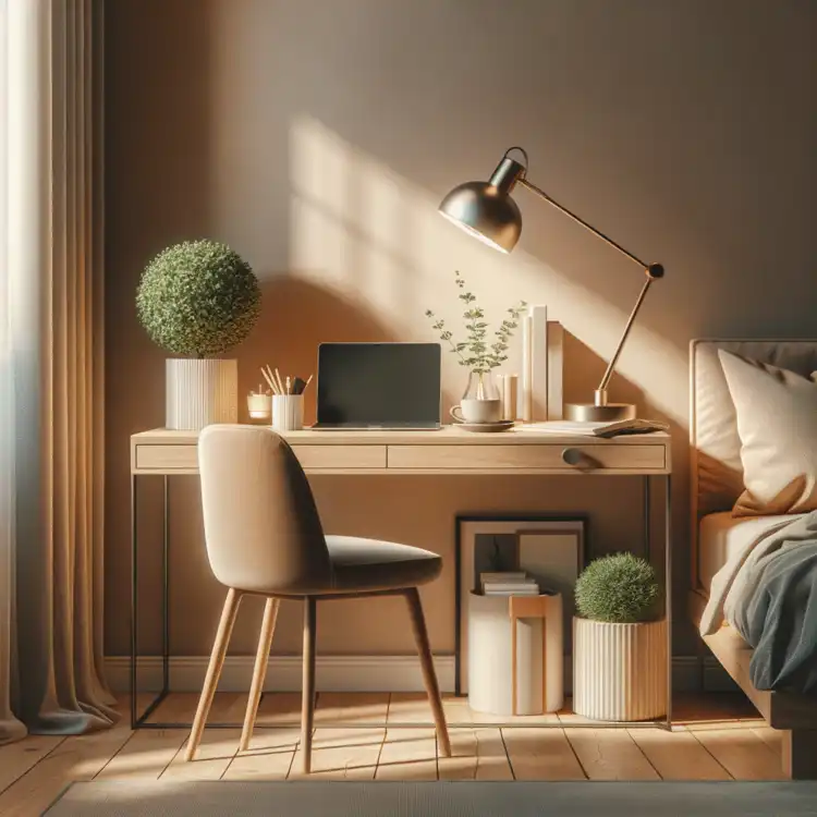 creative desk setup ideas for small spaces