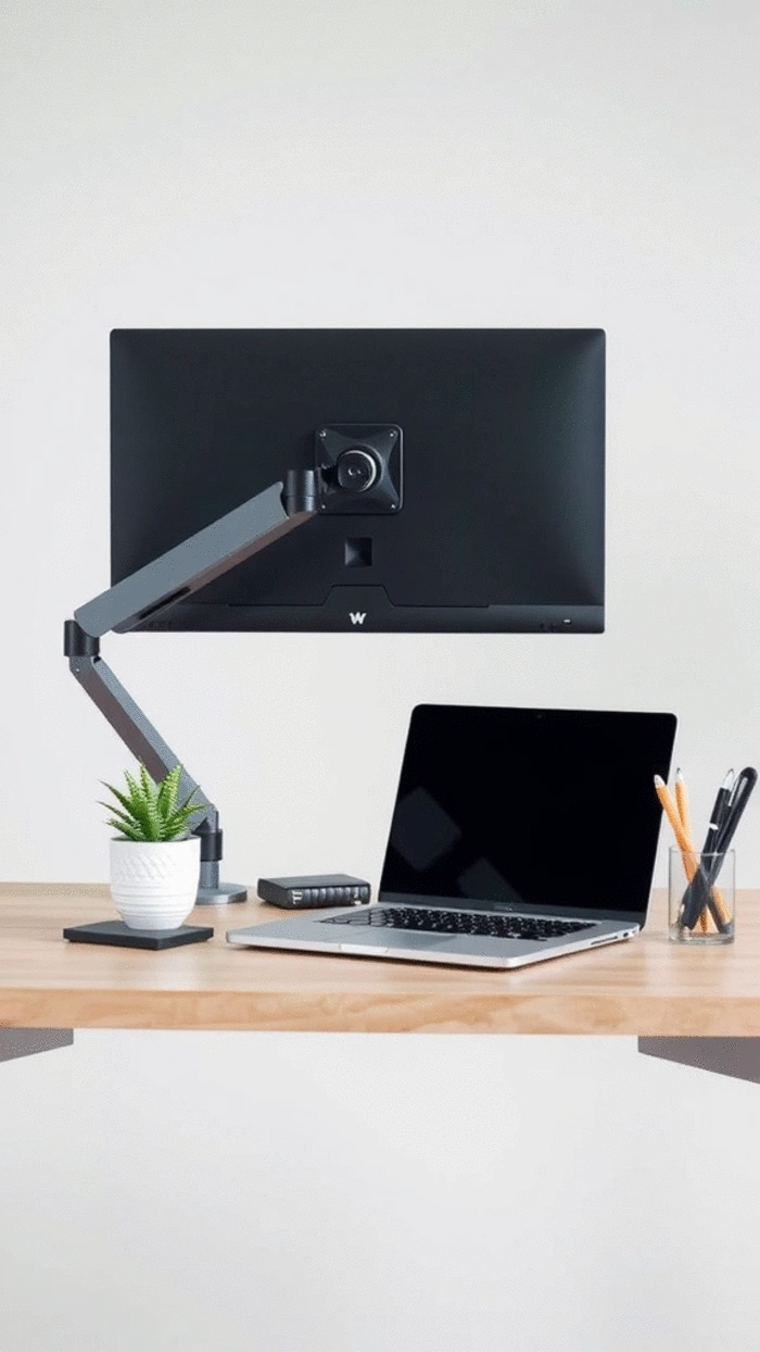 creative ways to use monitor arms for workspace organization