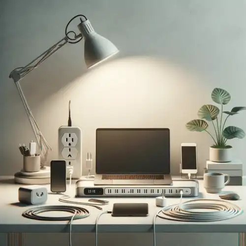 how to organize power strips for desk setup